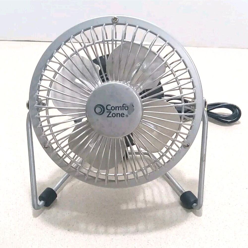 COMFORT ZONE 4" Mini USB Powered Personal Computer Desk Office Car Fan